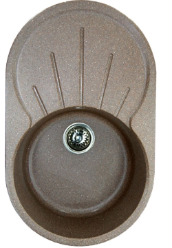 Мойка MaxStone MC-6 овал универсальная песочный/глянец 645*495 SALE