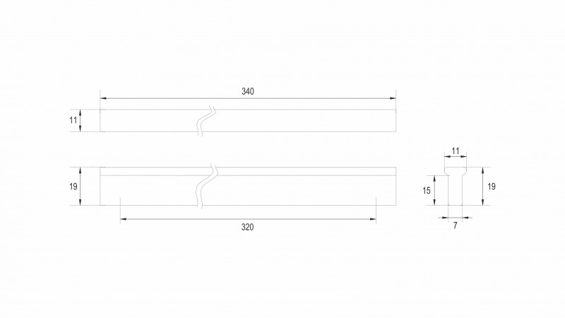 BRD RS066BL.4 ручка-скоба 320 мм VERTICAL PORT черный матовый