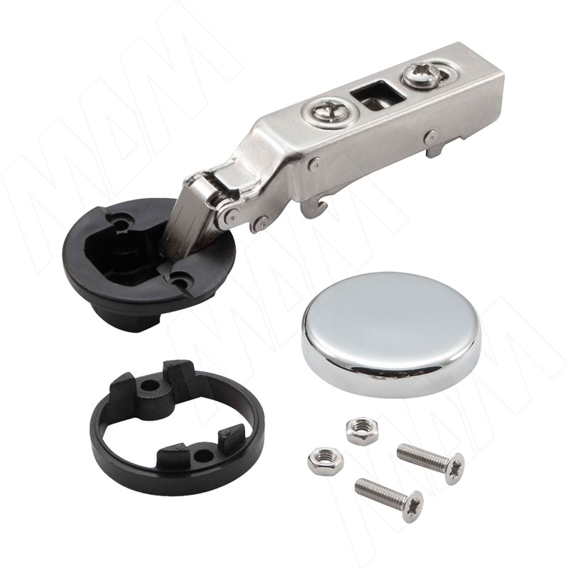 Стеклопетля наклад. HARMONY 26, без довод. 90/105 с накладкой хром, (без планки) для стекла 4-5мм