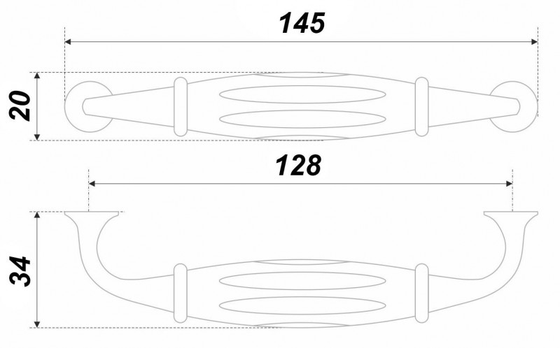 BRD RS110CP.4/W ручка-скоба 128мм TRINITY  хром полированный/белый SALE