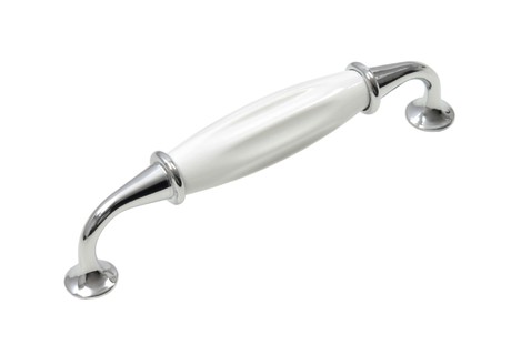 BRD RS110CP.4/W ручка-скоба 128мм TRINITY  хром полированный/белый SALE