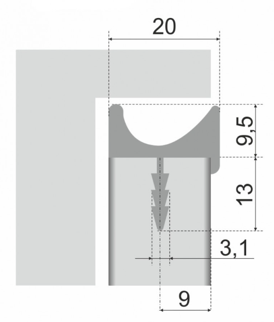 BRD RP004SC.1/000/3000 ручка-профиль 3м Сатиновый хром SALE