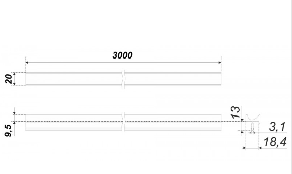 BRD RP004SC.1/000/3000 ручка-профиль 3м Сатиновый хром SALE