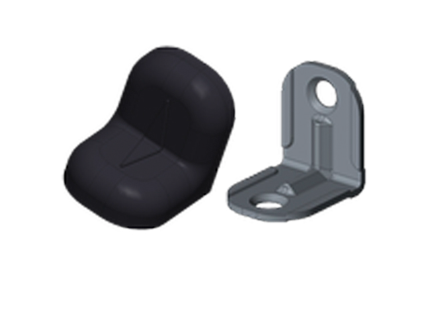 Уголок крепежный + пластиковая крышка  черный 20*20 №2