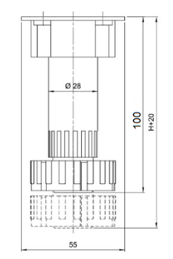 Опоры регулируемые Пластиковая h 100 черный
