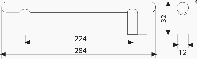 МФ 8926 ручка рейлинг 320*12 мм матовый хром SALE