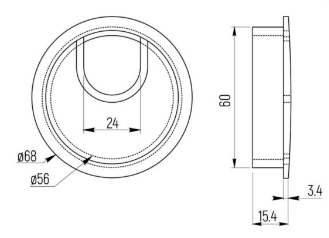 заглушка для кабеля D60 металл, матовый никель