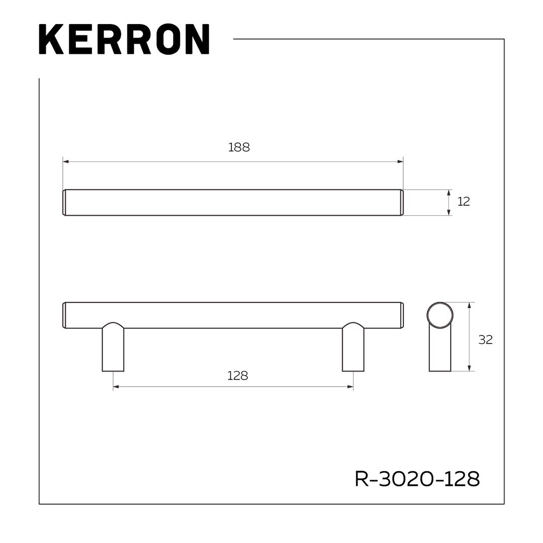 KR R-3020-128 AB ручка-рейлинг 128 мм  бронза