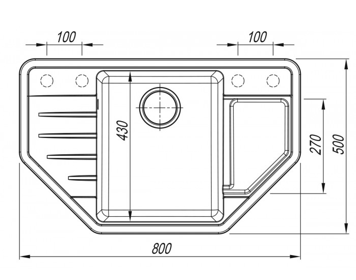 Мойка Dr. Gans Рио 800 трапеция латте (заказ)