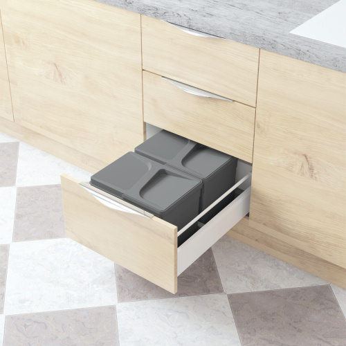 Система хранения в базу 500, H.216мм (ведра: 2х12л), цвет темно-серый (заказ)