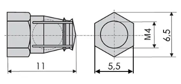 Футорка металлическая с распорным шариком M4 SALE