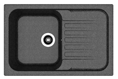 Мойка Dr. Gans Адель 780 прямоугольная с крылом черный (заказ)