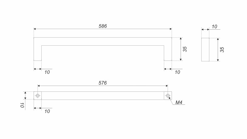 BRD RS143BL.5 ручка-скоба 576 мм QUADRA черный матовый SALE