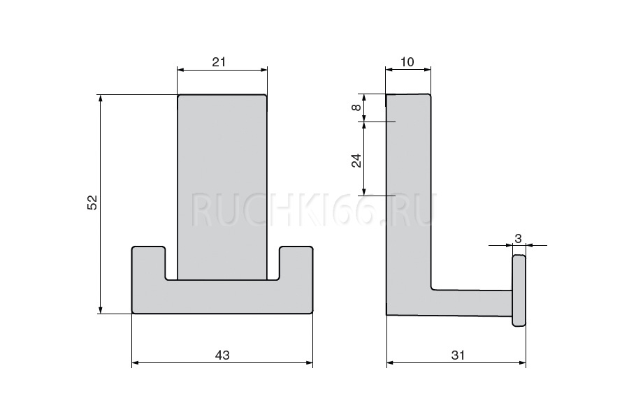 МАКМАРТ Крючок 2-х рожковый черный (заказ)