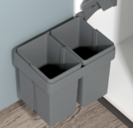 Контейнер для мусора двойной 7+7 л 240x345x295, антрацит (левый / правый)