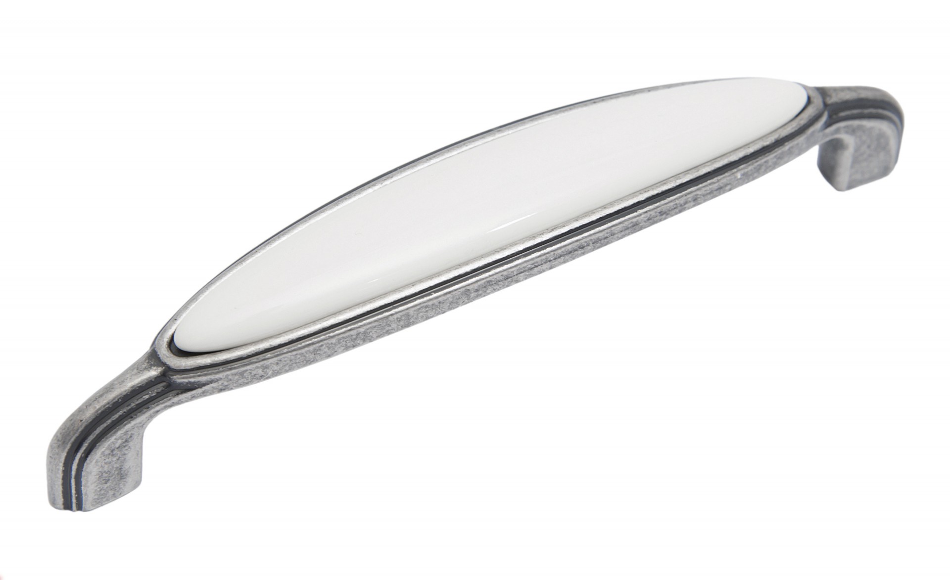 BRD RS124BAZ.4/W ручка-скоба 128мм CHLOE чернёный старинный цинк/белый SALE