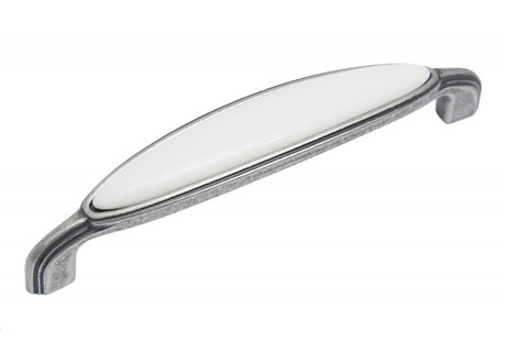 BRD RS124BAZ.4/W ручка-скоба 128мм CHLOE чернёный старинный цинк/белый SALE