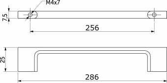 16569 Гратис ручка-скоба 256 мм черный Diana
