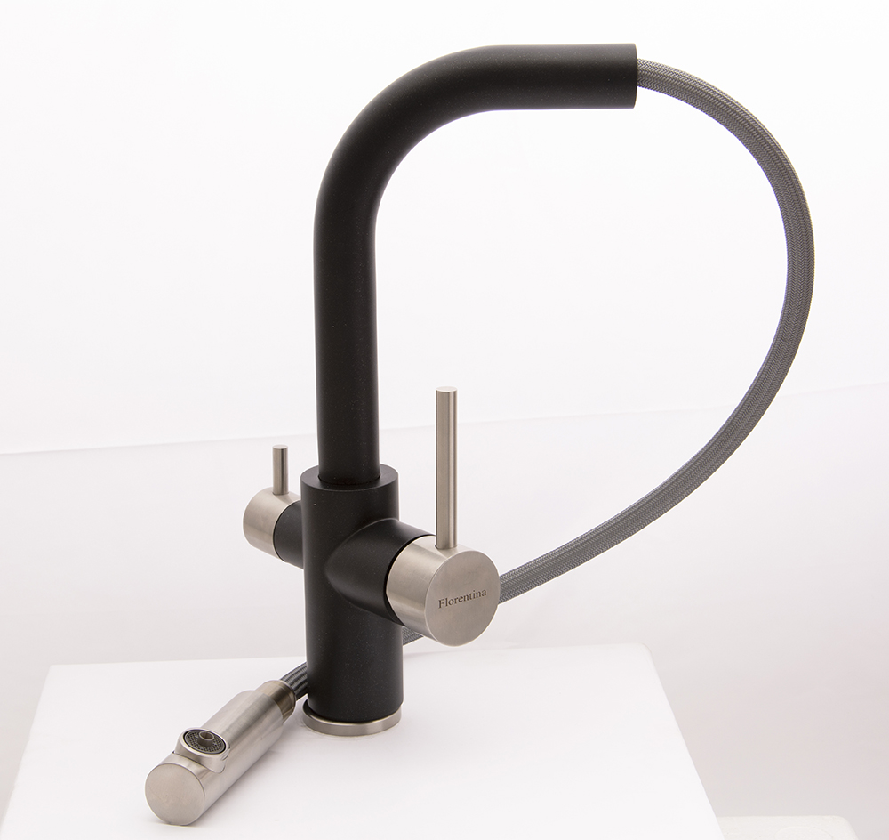 Смеситель FLORENTINA Кристалл   черный (заказ)