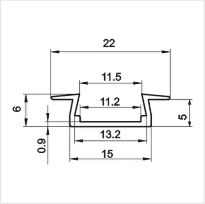 Профиль врезн. под светод. ленту + рас-тель + 2 загл., 2000*22*6мм, белый