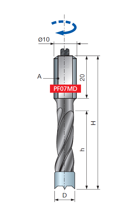 181352S Сверло прав глухое Dрез=5, dхв=10*27, Lобщ=57,5, Lреж=27 SALE