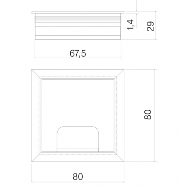 SETE заглушка для кабеля квадрат 80*80мм, металл, матовый хром