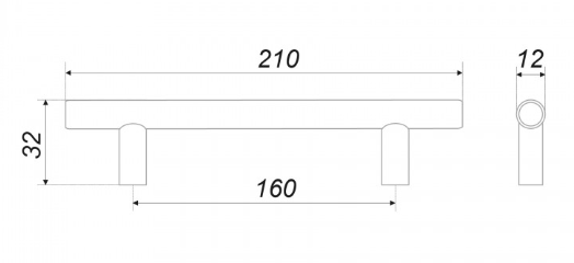 BRD RR002W.5 ручка-рейлинг 160 мм белый (снято)