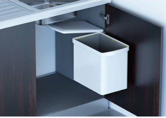 Ведро для мусора (16л), пластик светло-серый SALE