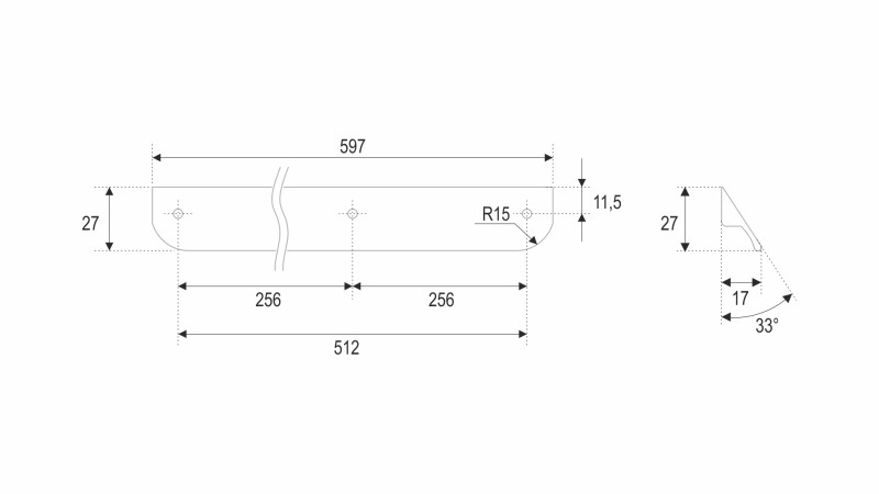 BRD RS156BL.3 ручка-скоба 512 мм TICK черный матовый SALE