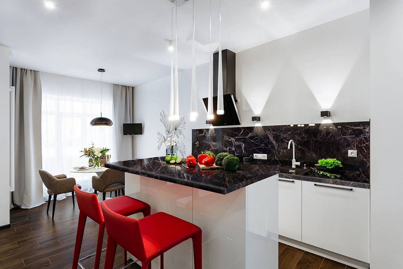 Стеновая панель КЕДР МК 3000*600*4мм 2 группа - Мрамор Марквина черный Глянец 3029/1 (заказ)