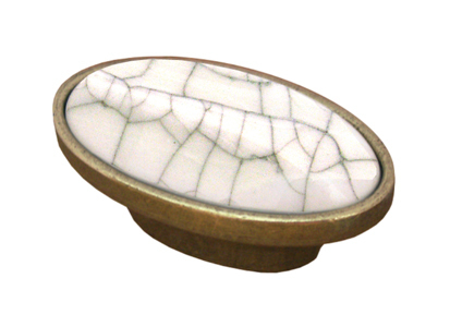 BRD RS117AB.W12 ручка-скоба 16 мм  старинная латунь с керамикой (снято)