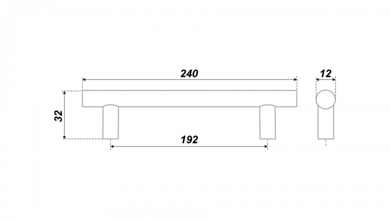 BRD RR002CP.5 ручка-рейлинг 192 мм хром полированный