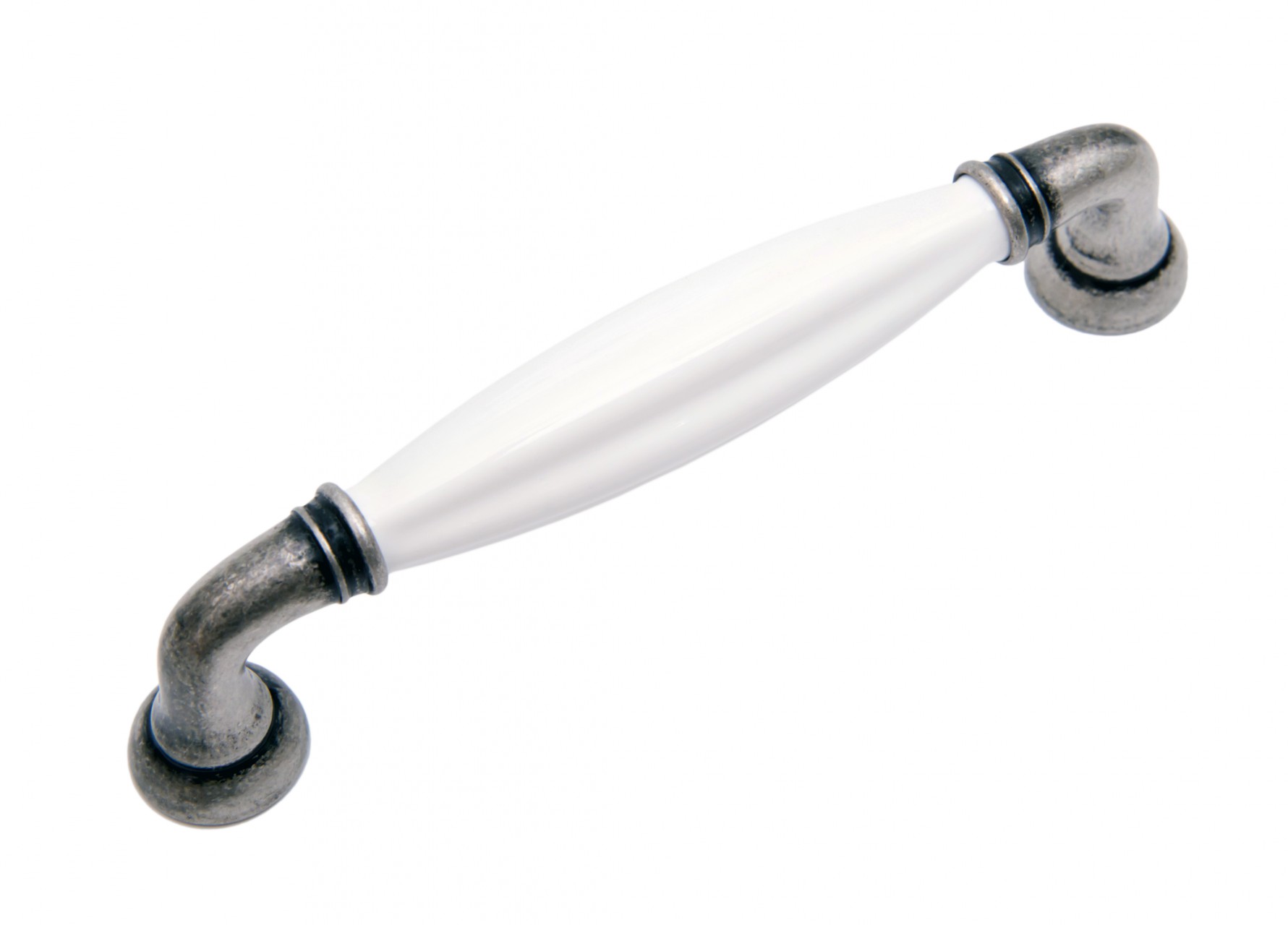 BRD RS121BAZ.4/W ручка-скоба 128 мм черненый старинный цинк/белый (снято)