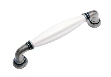 BRD RS121BAZ.4/W ручка-скоба 128 мм черненый старинный цинк/белый (снято)