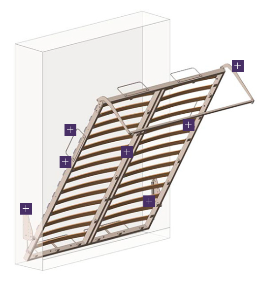 Механизм Шкаф-кровать МШК-05-Н (рама в сборе 1,4*2м)+ газлифты 1400Н