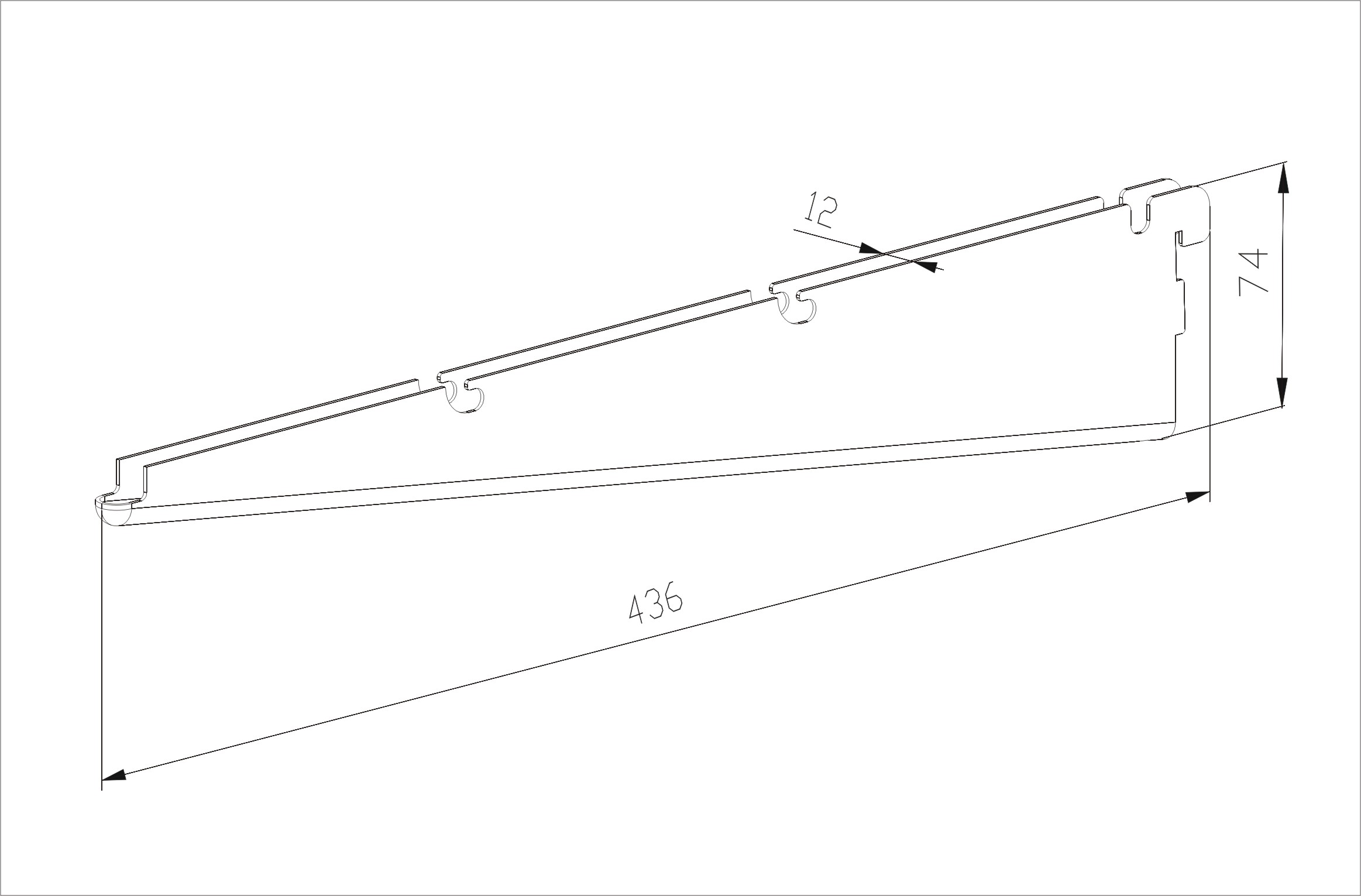 Аристо Кронштейн для провол. полки серия 460 L=436 мм ЧЕРНЫЙ GSA 0291.RU/B/2 157 (заказ)