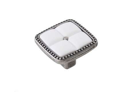 BRD RC112BAZ.4/W ручка кнопка BELLE чернёный старинный цинк/белый (снято)