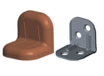 Уголок крепежный + пластиковая крышка  орех 25*25 №7