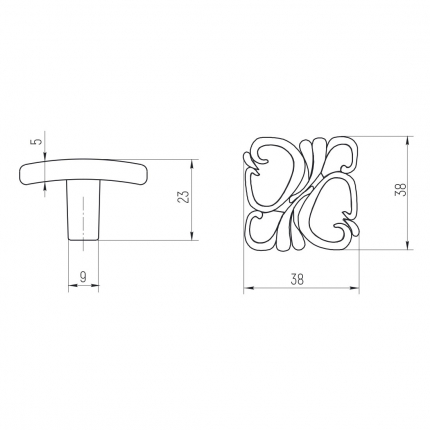SETE Ручка-кнопка SANTA01, матовое золото SALE