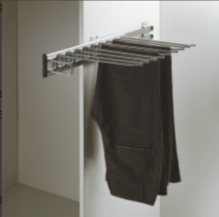 Razzio Вешалка для брюк выдвижная, боковая, алюм/хром левая 330х467х100
