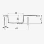 Мойка Dr. Gans Техно 760 прямоугольная с крылом серый