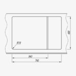 Мойка Dr. Gans Техно 760 прямоугольная с крылом серый