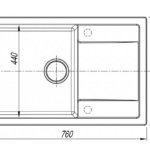 Мойка Dr. Gans Техно 760 прямоугольная с крылом серый