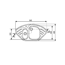 Мойка ULGRAN U-105-308 трапеция черный