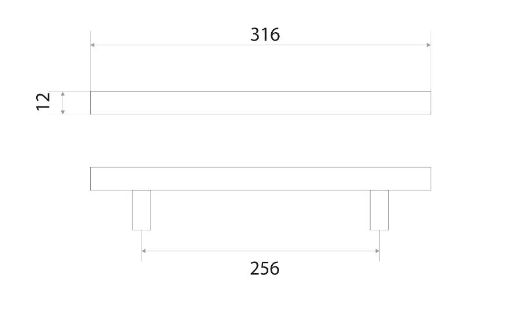 МФ 8926 ручка рейлинг 320*12 мм матовый хром SALE