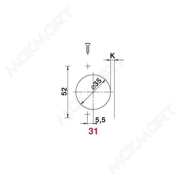 Петля 45 (110) угловая с доводчиком, 52мм, Clip-on (cam), отделка никель (без планки) (заказ)