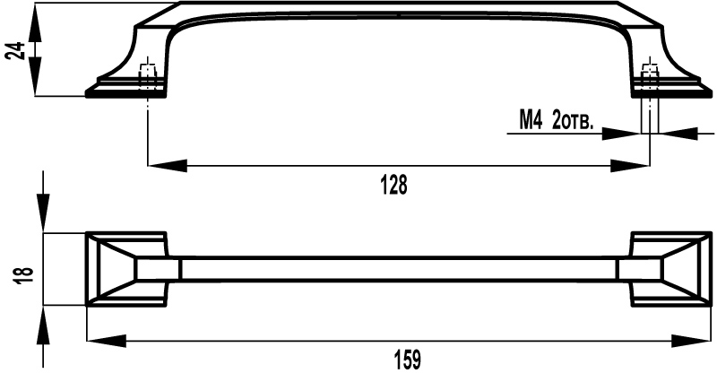 ВЛ FS-194 ручка-скоба 128 мм черный матовый №9 SALE