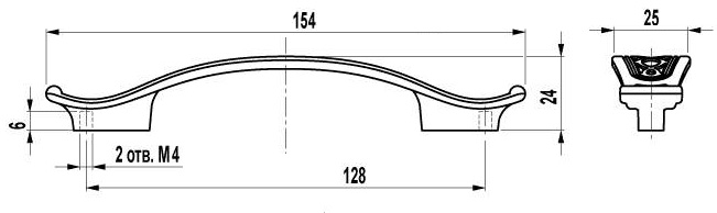 ВЛ FS-131 ручка скоба 128 мм старое олово (TS) SALE