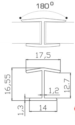 соединитель 180 Н-150 антрацит KORNER