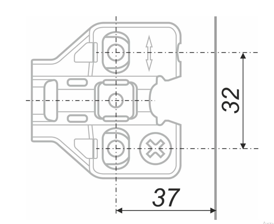 BRD H5012BN Планка с эксцентриковой регулир. для петель NEO черн. никель305,306,642,742,663 (снято)